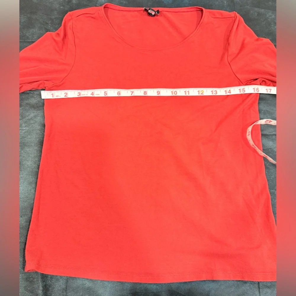 🔥Eileen Fisher Women’s Long-Sleeve Scoop Neck Top - Red Size M EC🔥